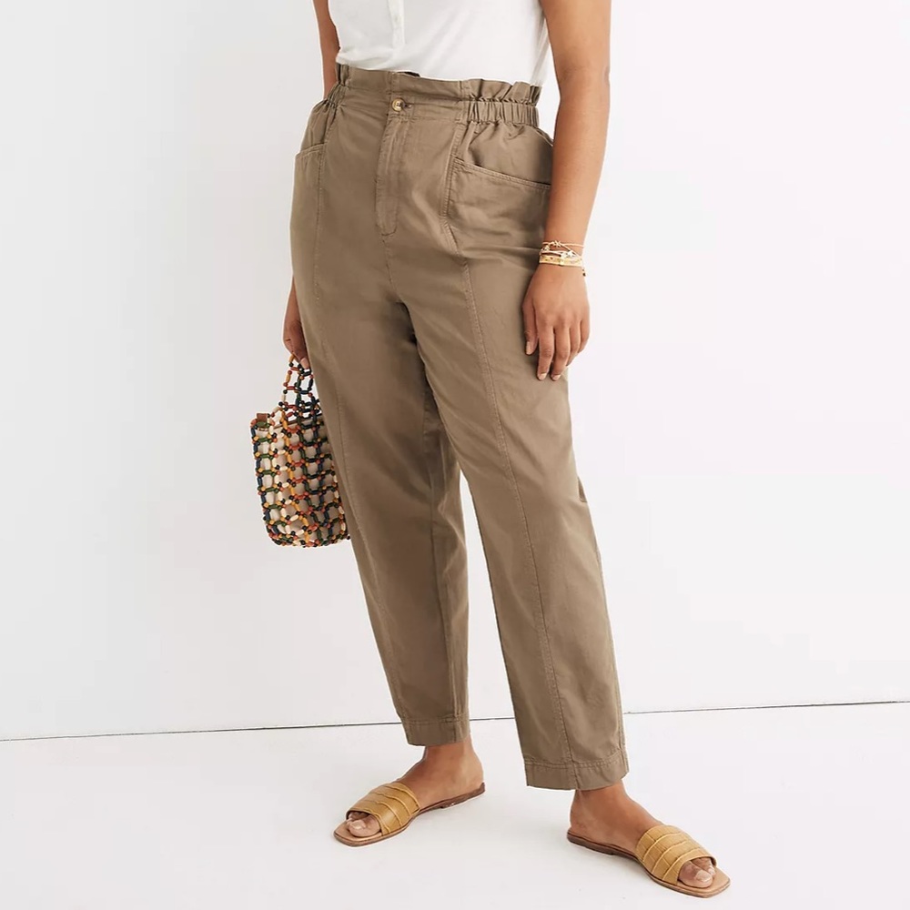 Madewell Green Straight Leg Pants Relaxed Fit
